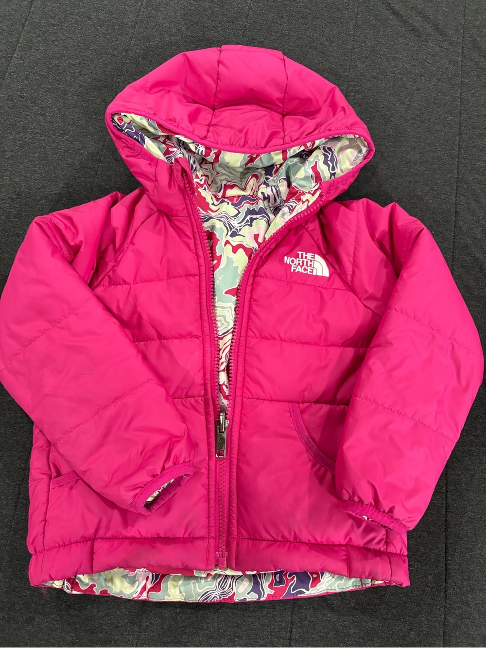The North Face Hot Pink Hooded Puffer Jacket